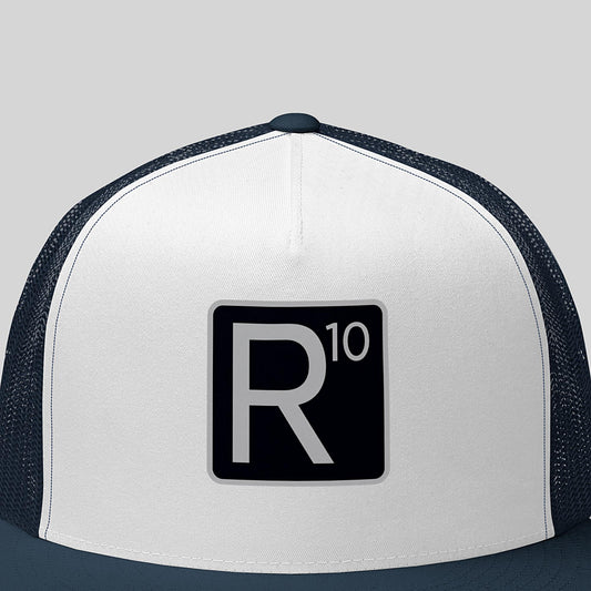 MONORETRO R10 Heritage Trucker Cap — close-up of the embroidered patch