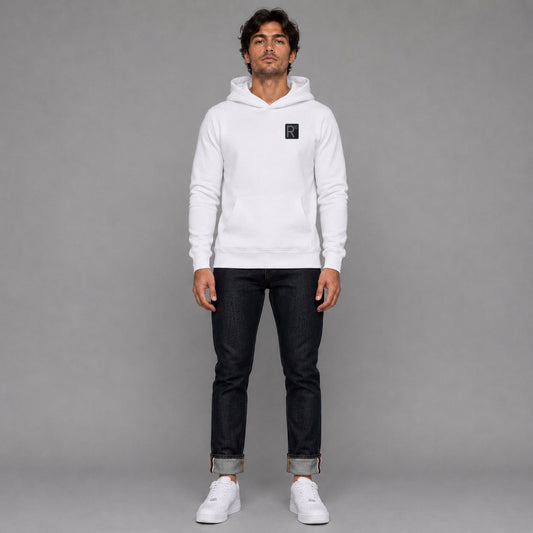 R10 Restaurant & Bar in white — worn by a male model, full length.