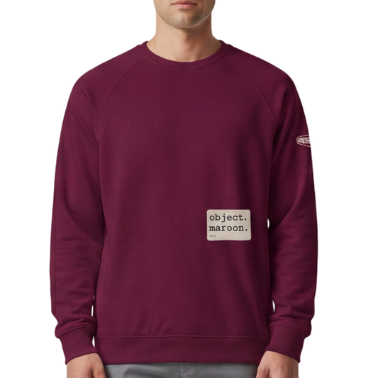 Object Series Maroon 018 Heritage Raglan Sweatshirt — MONORETRO Object Series collection.