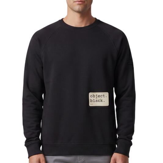 Object Series Black 017 Heritage Raglan Sweatshirt — MONORETRO Object Series collection.