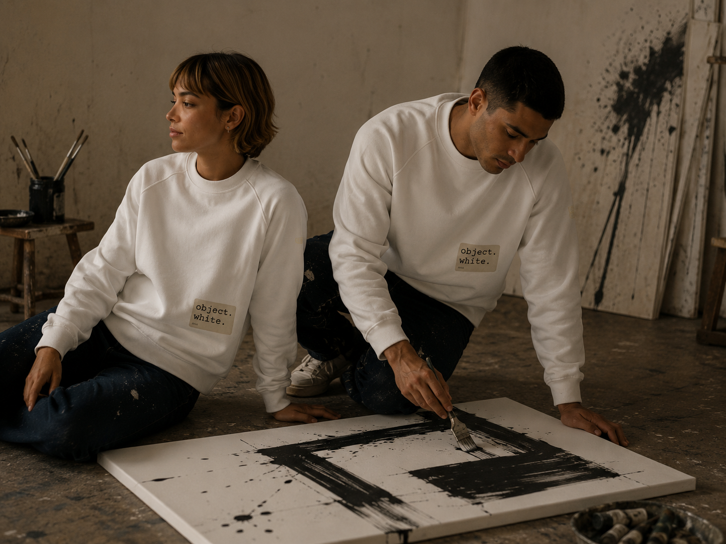 Object Series White 016 Heritage Raglan Sweatshirt — MONORETRO Object Series collection.