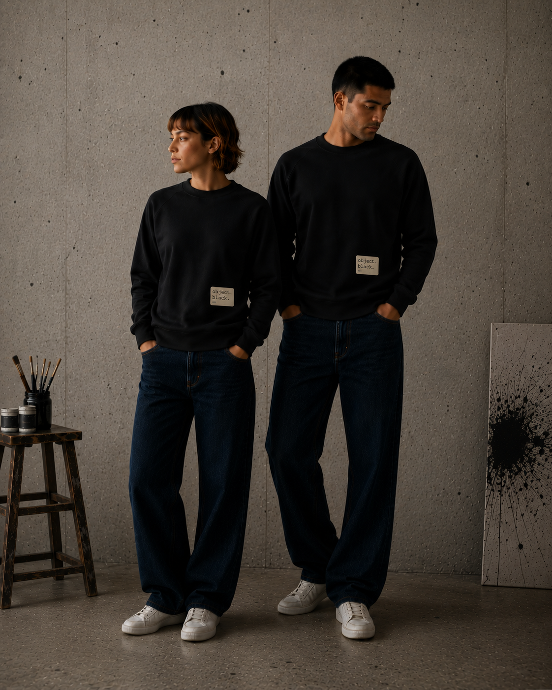 Object Series Black 017 Heritage Raglan Sweatshirt — MONORETRO Object Series collection.