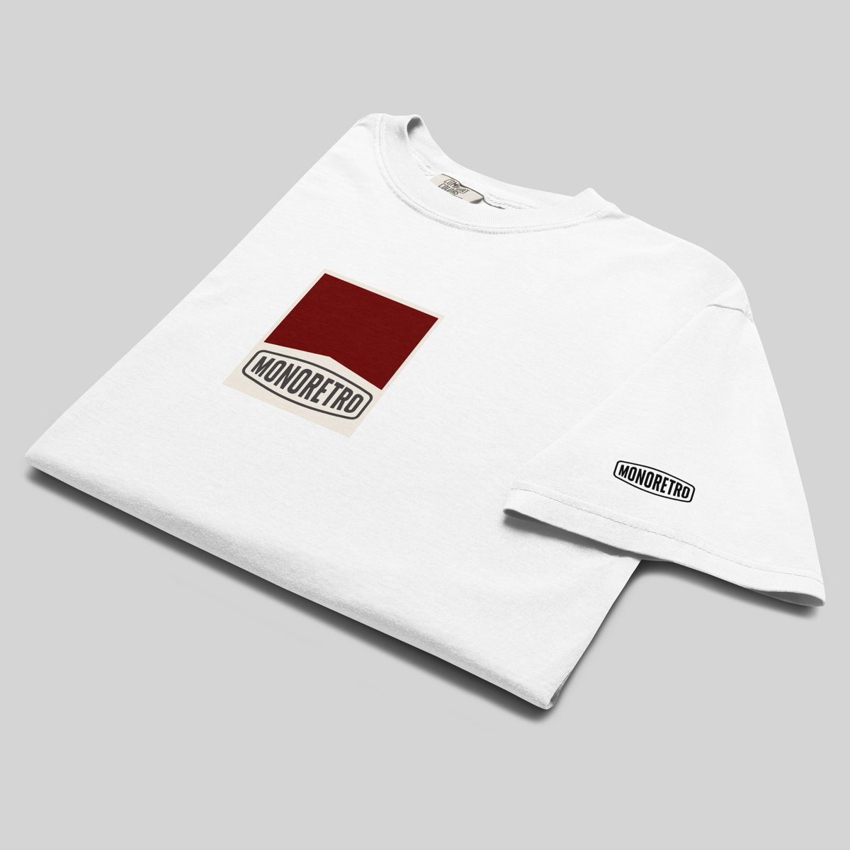 Racing Heritage Tube Knit T-Shirt in white — front view.
