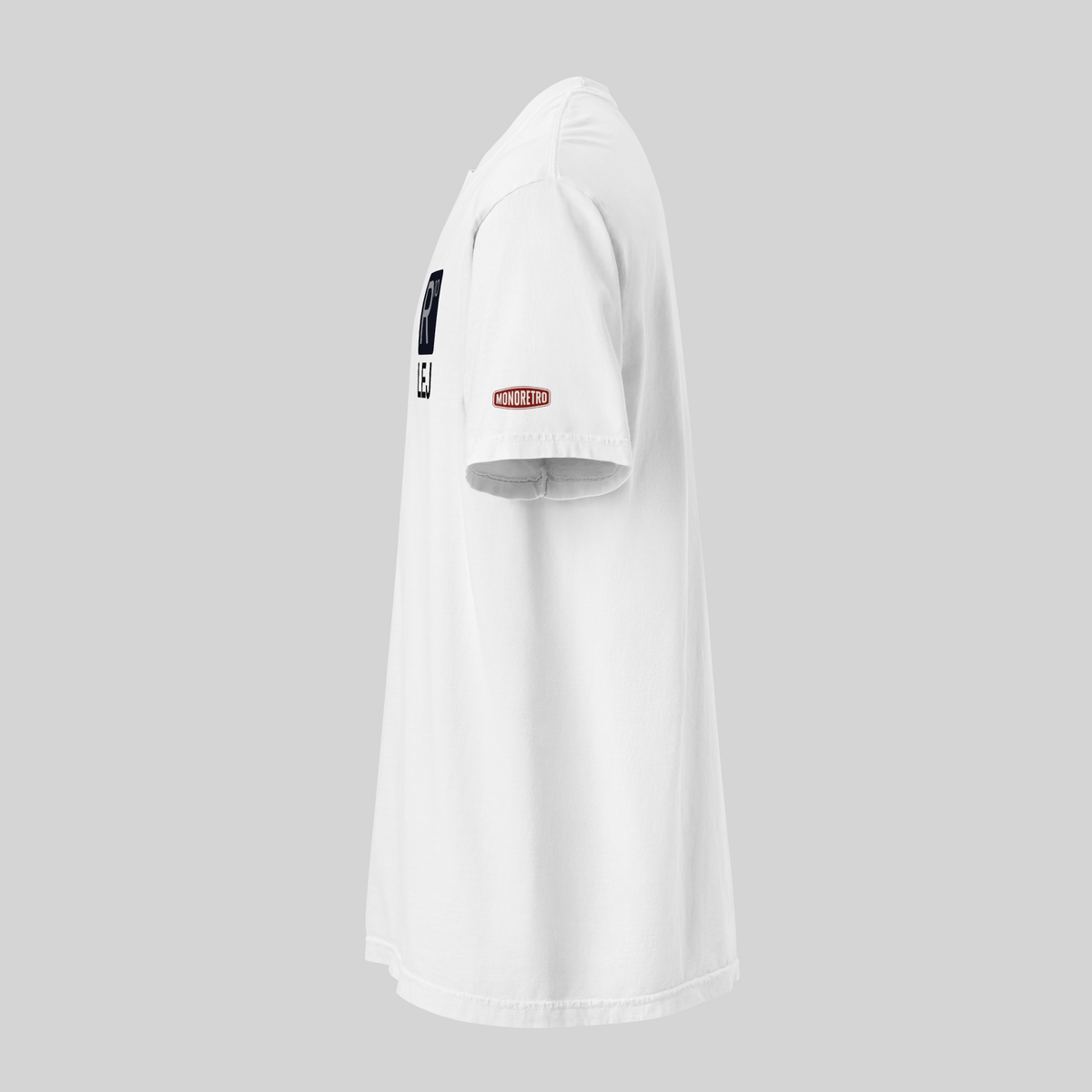 MONORETRO R10 LEJ Heritage Tube Knit T-Shirt in white — left side view