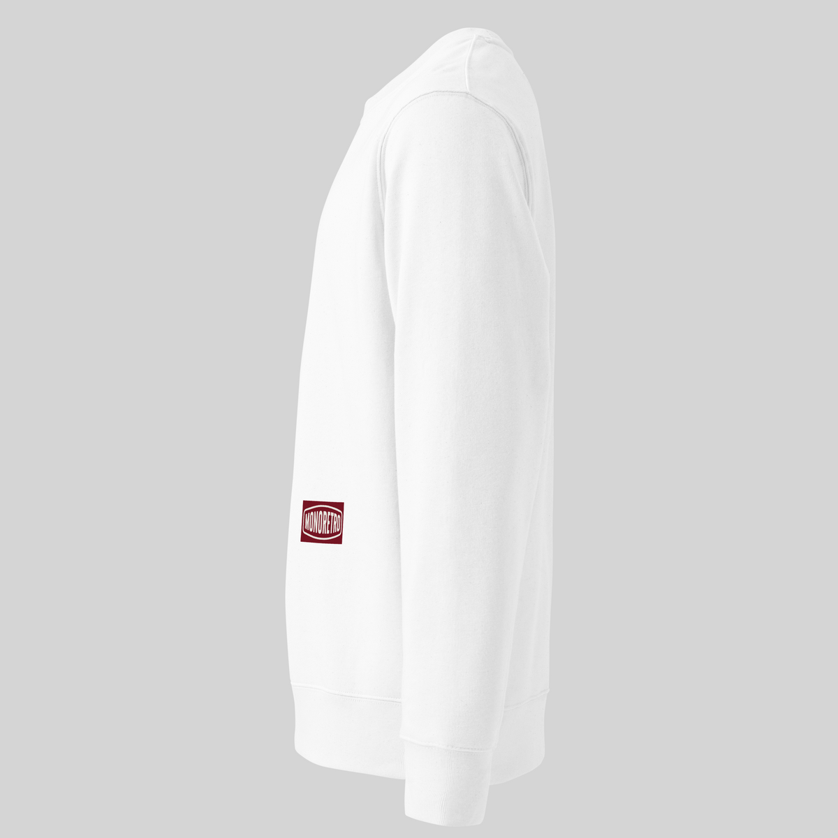 MONORETRO Signature No. 7 Heritage Heavyweight Sweatshirt in white — left side view