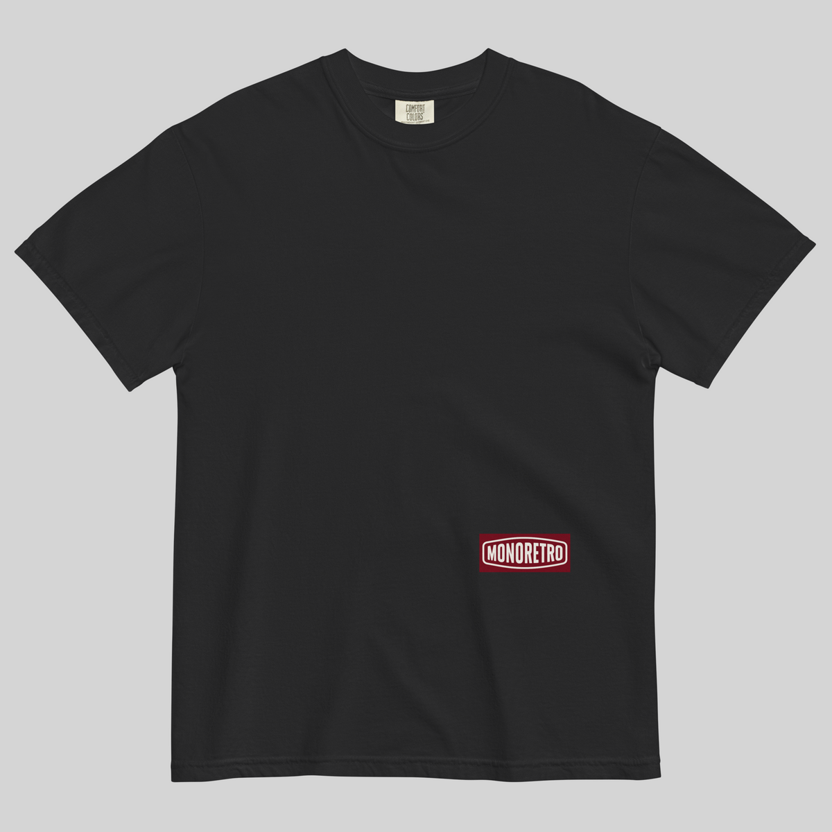 MONORETRO Signature No. 7 Heritage Tube Knit T-Shirt in black — front view