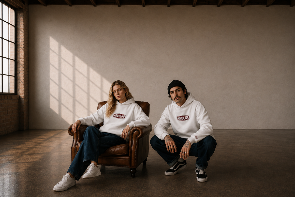 MONORETRO Signature No. 2 Heavyweight Hoodie — Signature collection, alternative studio image