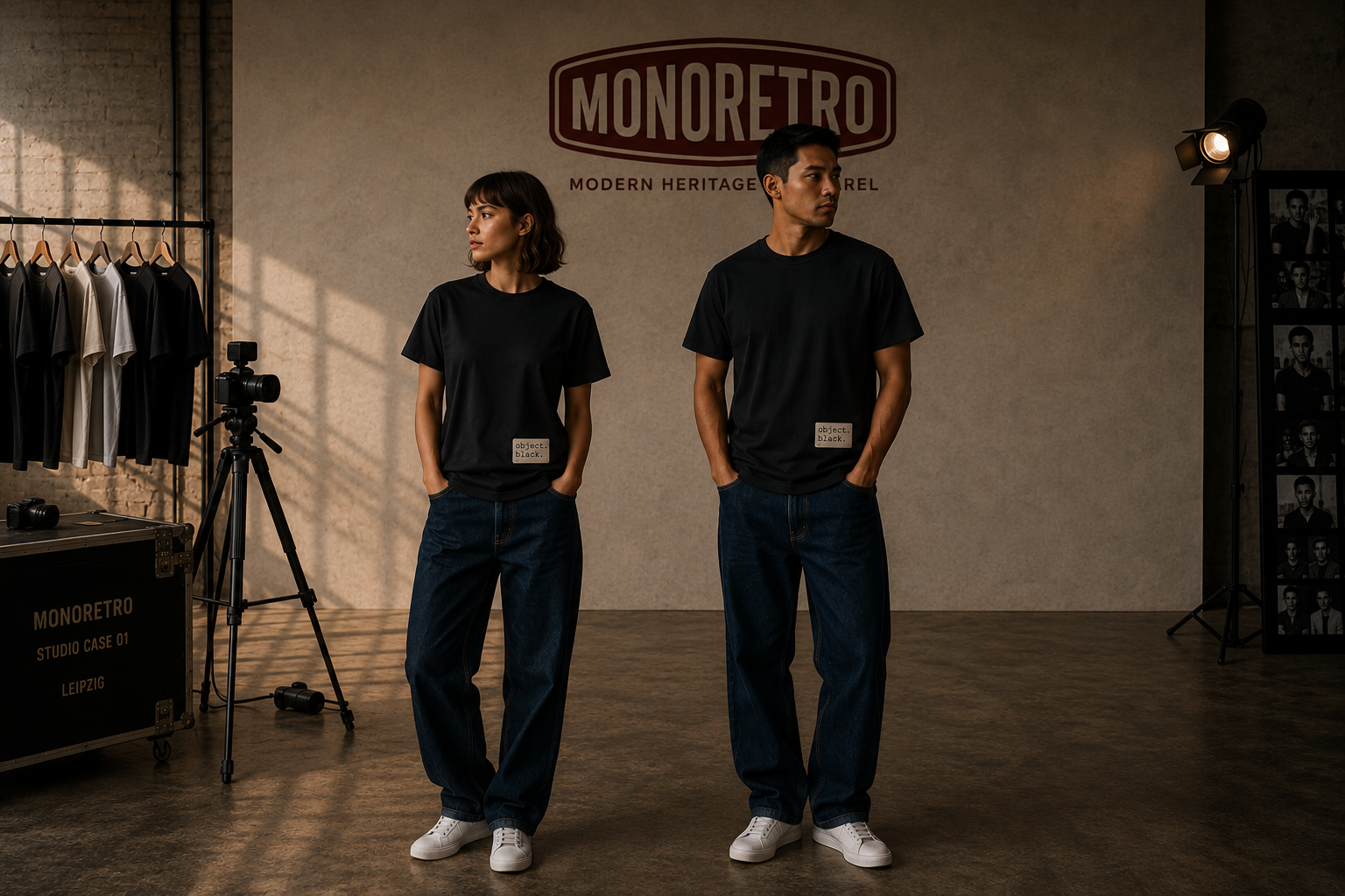 Object Series Black 008 Heritage Tube Knit T-Shirt — MONORETRO Object Series collection.