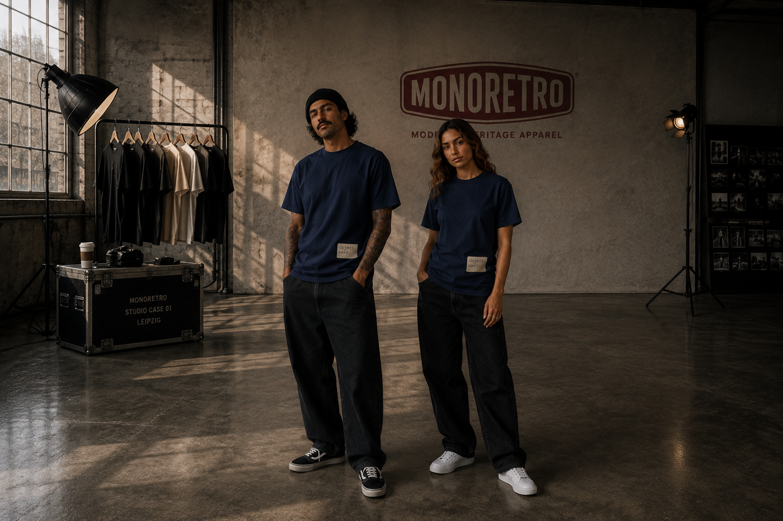 Object Series Navy 009 Heritage Tube Knit T-Shirt — MONORETRO Object Series collection.