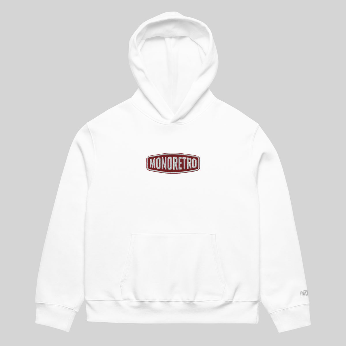 MONORETRO Signature No. 2 Heavyweight Hoodie in white — front view