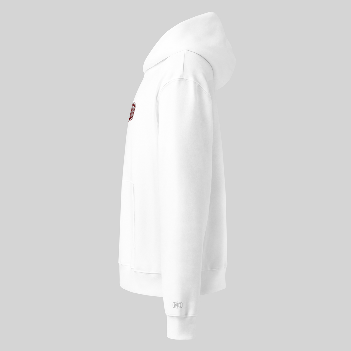 MONORETRO Signature No. 2 Heavyweight Hoodie in white — left side view