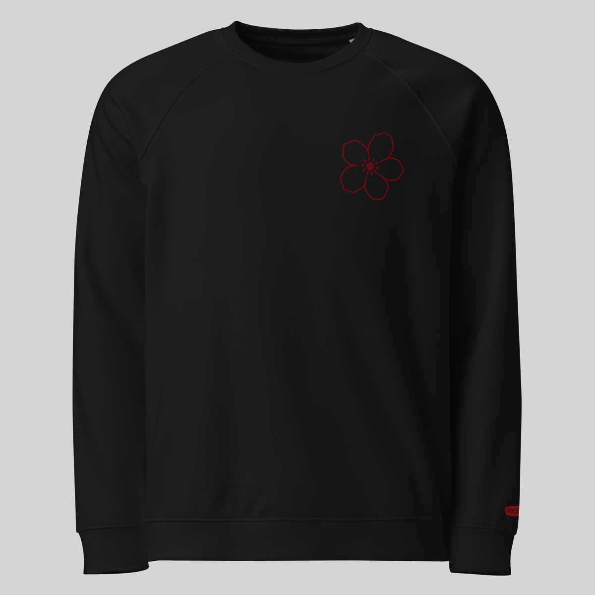 MONORETRO Signature No. 9 Heritage Raglan Sweatshirt in black — front view