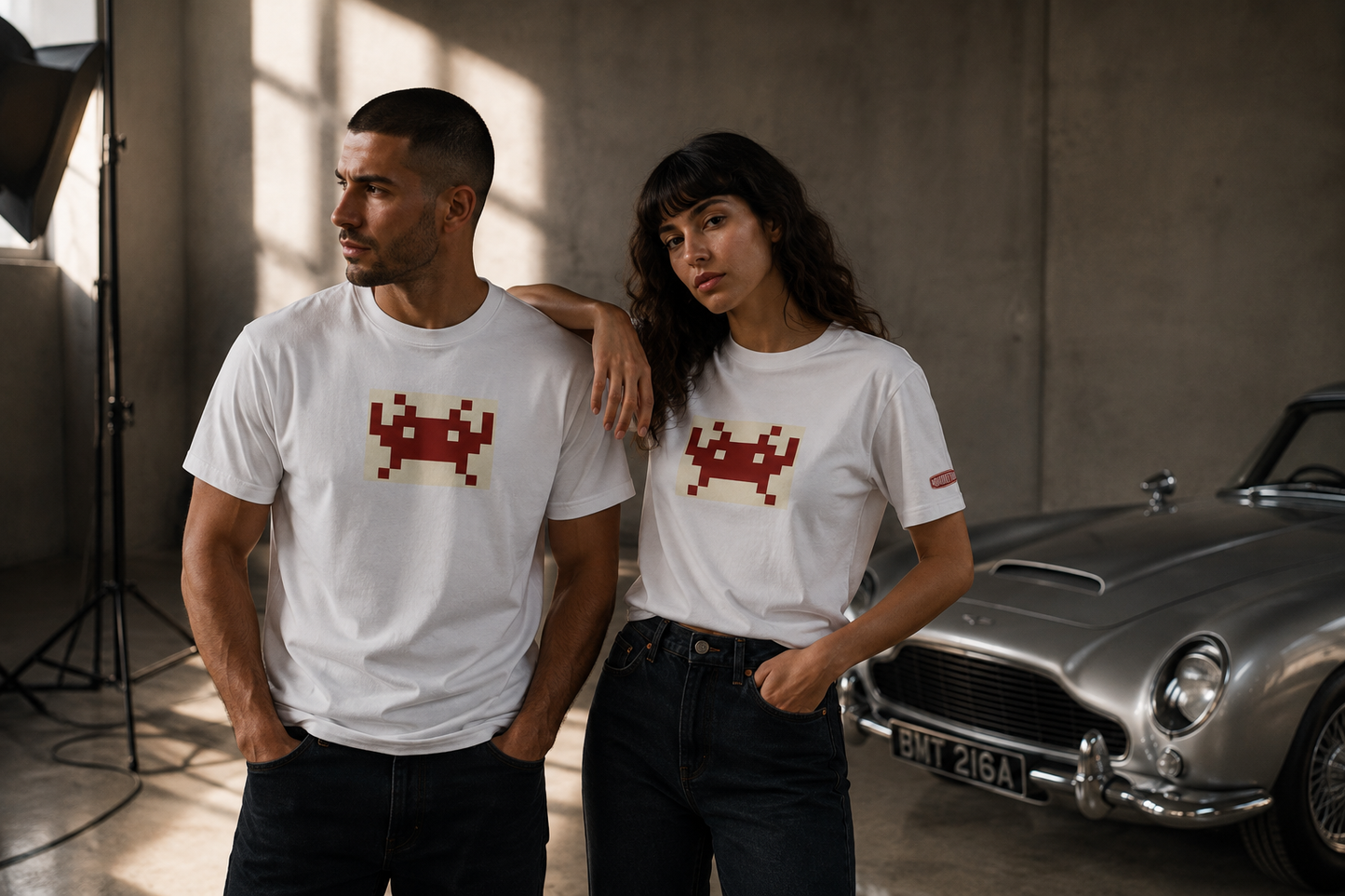 Party Invader Heritage Tube Knit T-Shirt — MONORETRO Analogue collection.