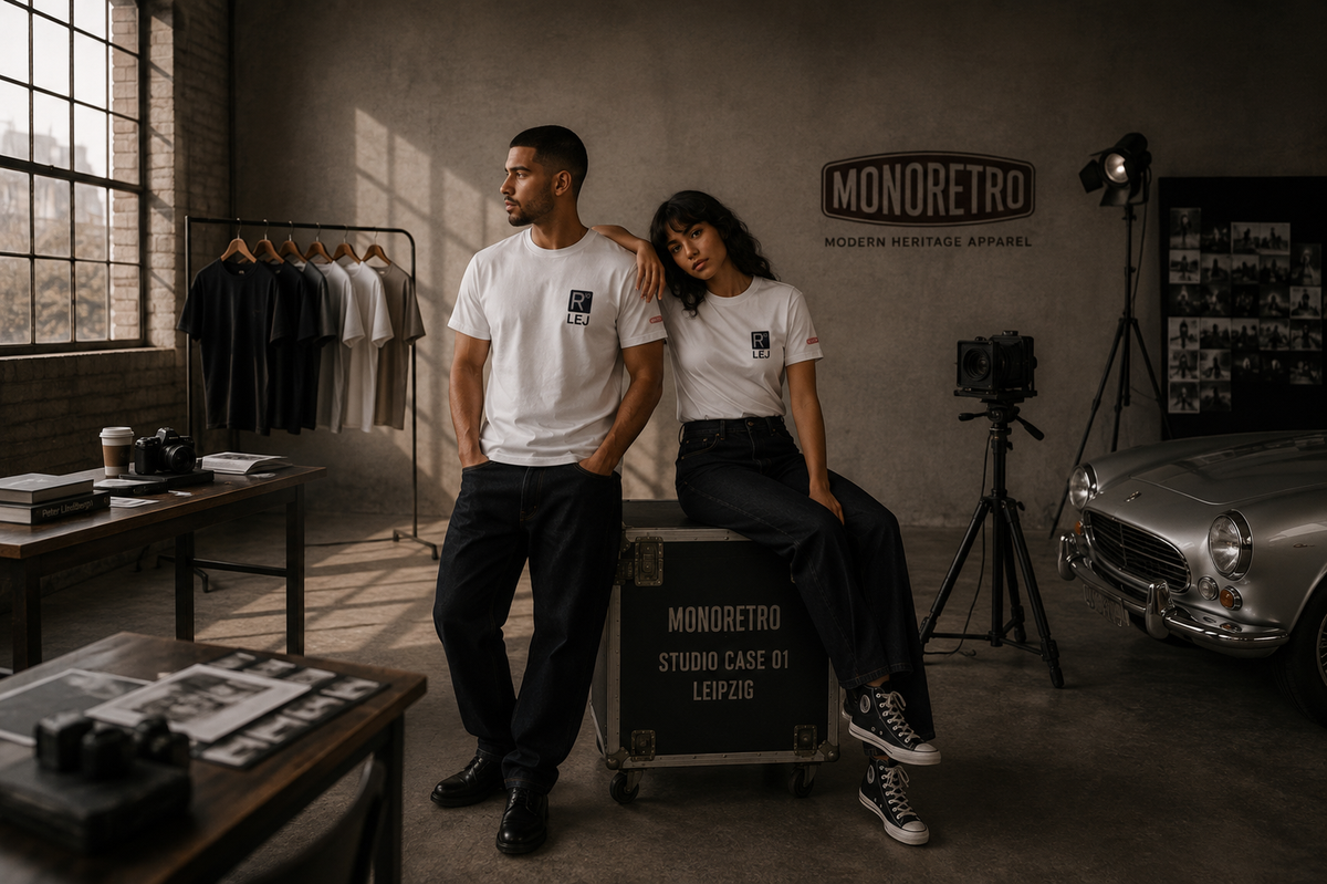 MONORETRO R10 LEJ Heritage Tube Knit T-Shirt — R10 collection, alternative studio image