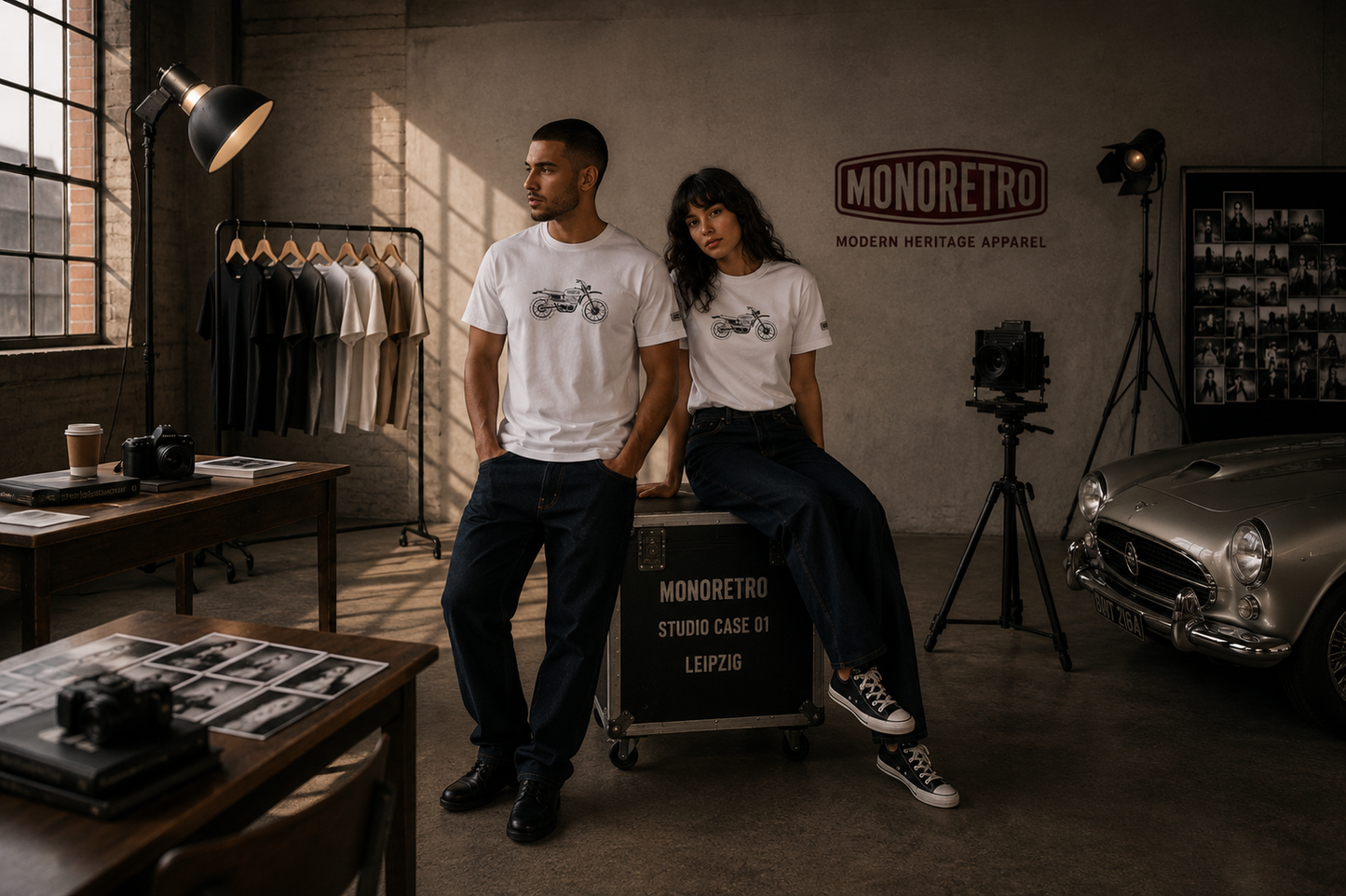 Scrambler Heritage Tube Knit T-Shirt — MONORETRO MOTOR collection.