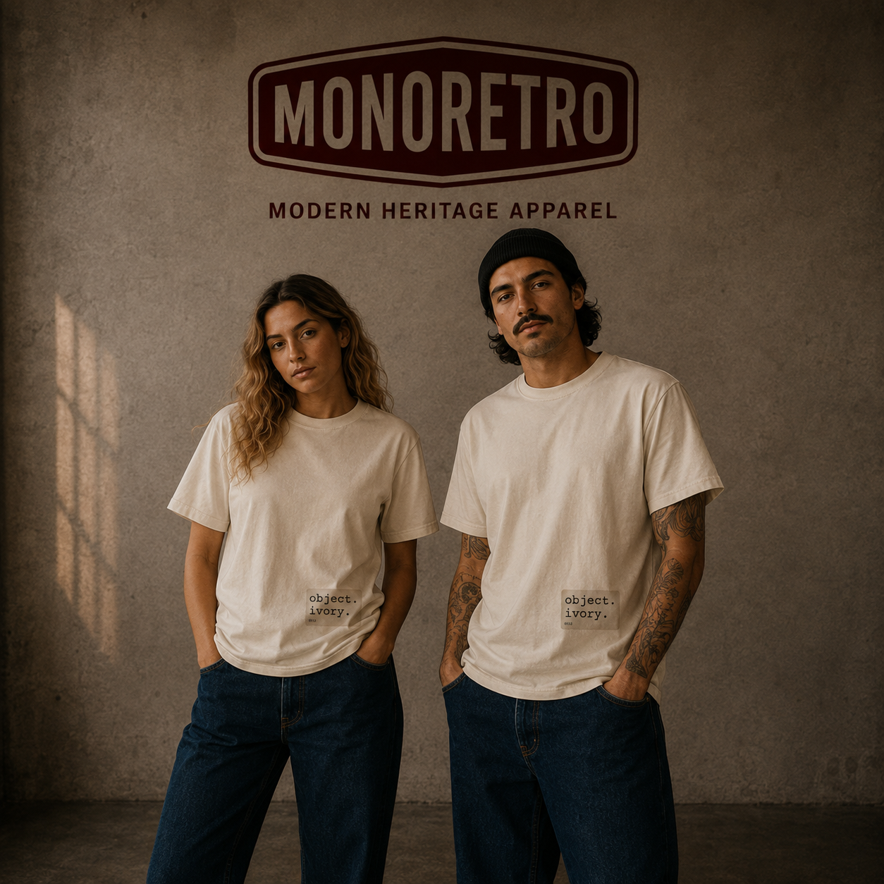 Object Series White 007 Heritage Tube Knit T-Shirt — MONORETRO Object Series collection.