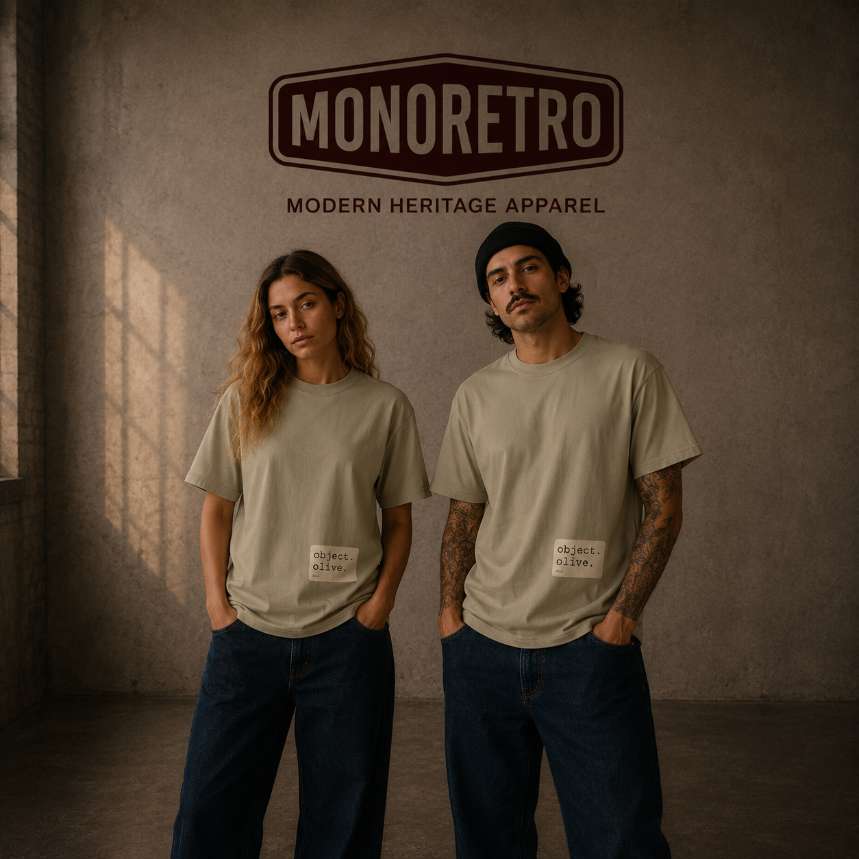 Object Series Olive 011 Heritage Tube Knit T-Shirt — MONORETRO Object Series collection.